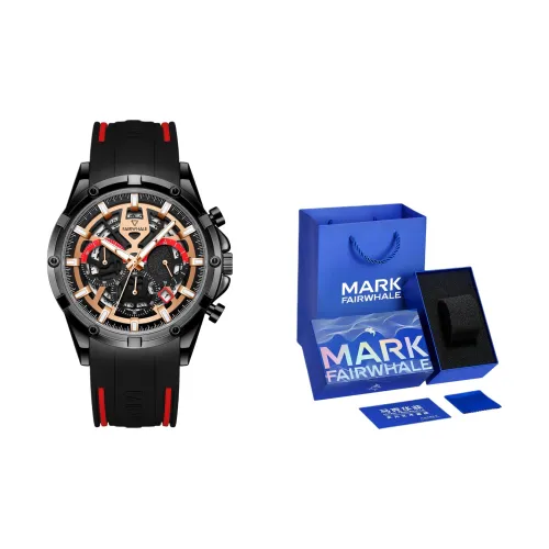 FAIRWHALE Driver Collection Мужские часы Кварцевый механизм Силиконовый ремешок Часы Мужские Черный циферблат