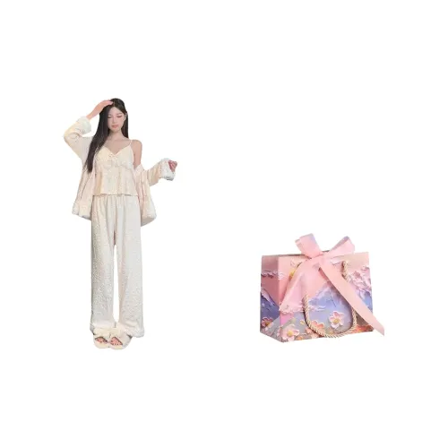 MIIOW Шампанское Островной бархат Леопардовый принт Одежда Комплекты Женские Пижамные комплекты