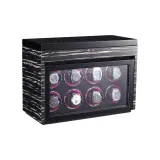 8 слота для часов - умный сенсорный экран - 7-цветная атмосфера света - эбеновое дерево + черный микрофибра