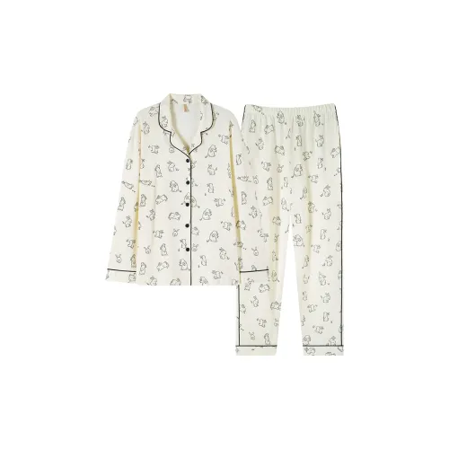 XIAFENYAN Абрикос Женские Пижамные Комплекты