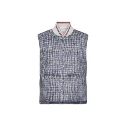 THOM BROWNE Синий Серый Мужской Пуховый жилет