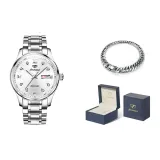 Стальной браслет, натуральный белый