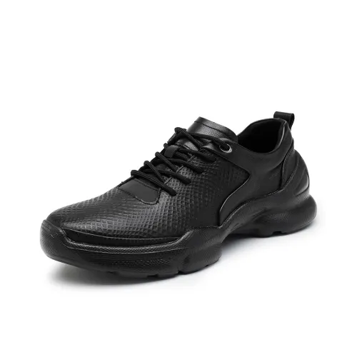 Kuding Универсальный Британский стиль Мода На открытом воздухе Кожаные туфли Устойчивые к истиранию Дышащий Низкий Топ Повседневная обувь Мужская