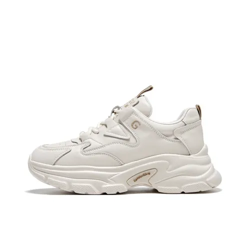 Spider King Low Топ Кроссовки с Толстой Подошвой Женские Бежевые