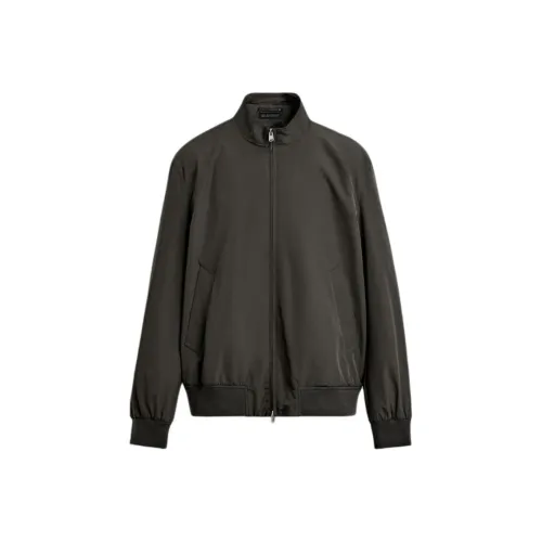 ZARA Темно-серый коричневый мужской куртки