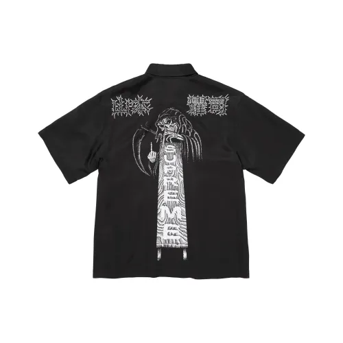 Supreme x Y's by Yohji Yamamoto FW25 WEEK3 Шелк ZIP UP S S Рубашка Унисекс