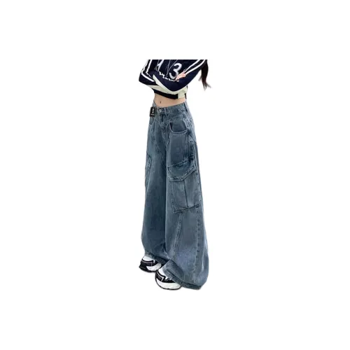 XUBAIHUO Blue Unisex Cargo Pants XUBAIHUO Синий Унисекс Карго Брюки