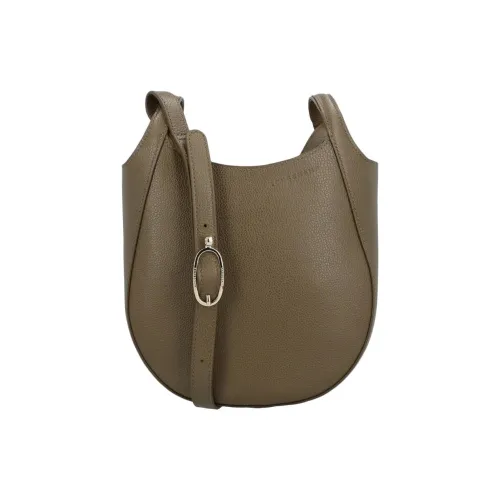 LONGCHAMP Le Foulonné Коровья кожа Плечевая сумка Маленькая Женская Зеленая