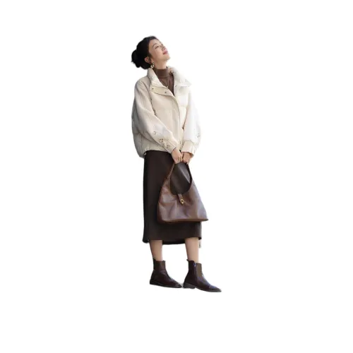 Dme Кремовый Абрикос Женские Пуховики