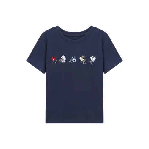 Another alley Темно-синий Синий Женские T-рубашки