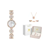 Персиковый цветок, корона, коробка + браслет + ожерелье