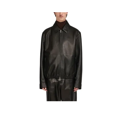 Ferragamo Черные Мужские Кожаные Куртки