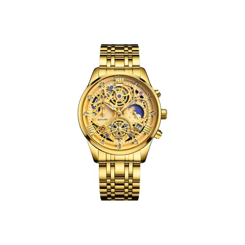 SKMEI Кварцевый механизм нержавеющая сталь ремешок мужские часы черный циферблат