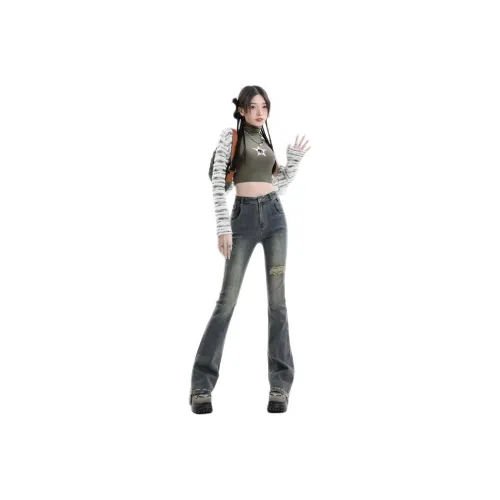 Wooden Rabbit Синий Женские Джинсы