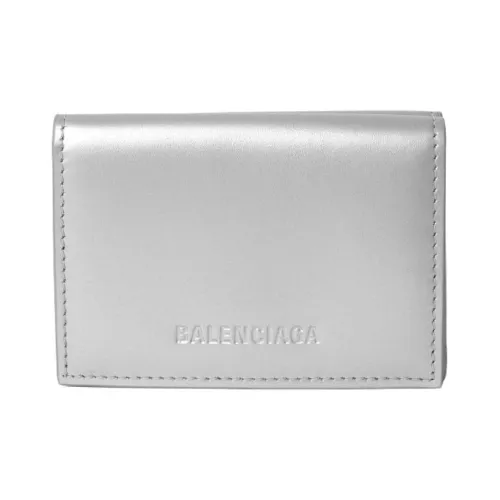 Balenciaga Essential Телячья кожа Кошелек Мини Женский Серебряный
