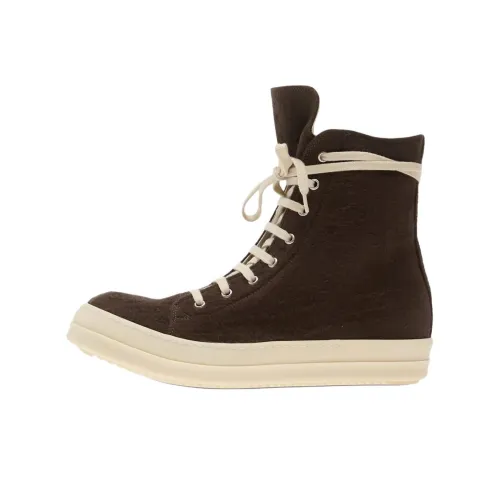 RICK OWENS совместный бренд RO Geobasket Высокие Кроссовки для скейтбординга Мужские Коричневые