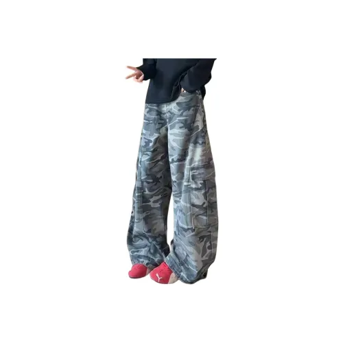 CARE NOTE Камуфляж Унисекс Повседневные Штаны