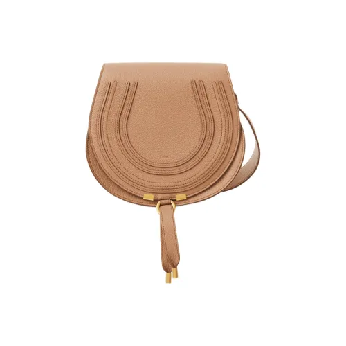 Chloe Marcie Телячья кожа Седло Сумка Плечевая сумка Женская Светлый Умбра