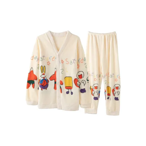 Koxuani Бежевый Абрикос Унисекс Пижамные Комплекты