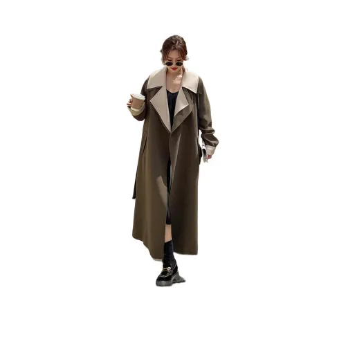 Kangaroo Кофейно-зеленый Женские Тренч