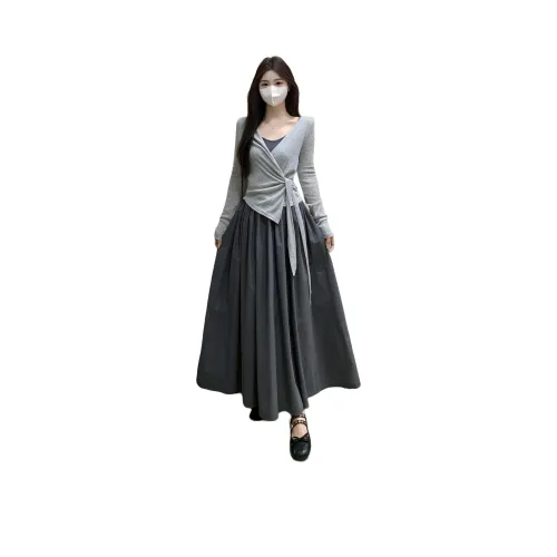 HTHK Длинное платье с длинными рукавами женское