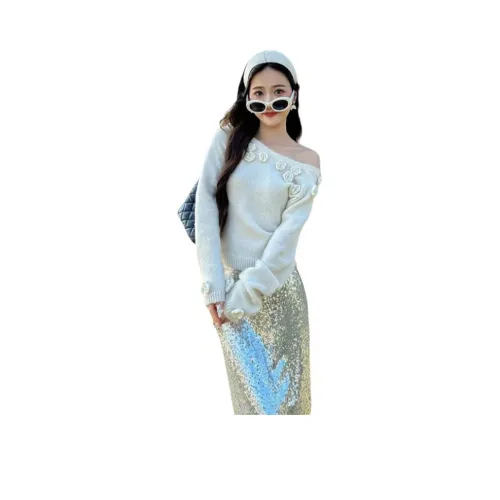 FINDSME GAGA Белый Женский Трикотаж