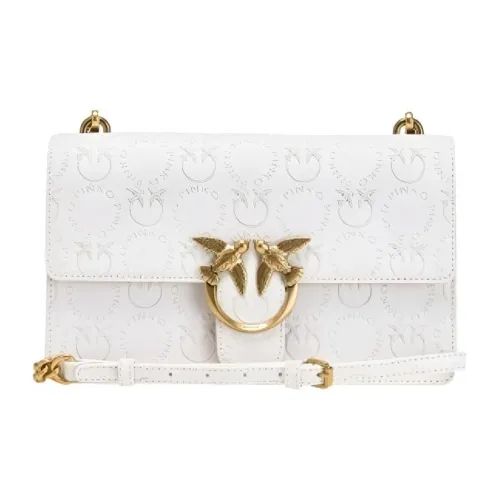 PINKO Love Birds series Сумка через плечо из коровьей кожи Сумка на плечо Средняя Женская Белая