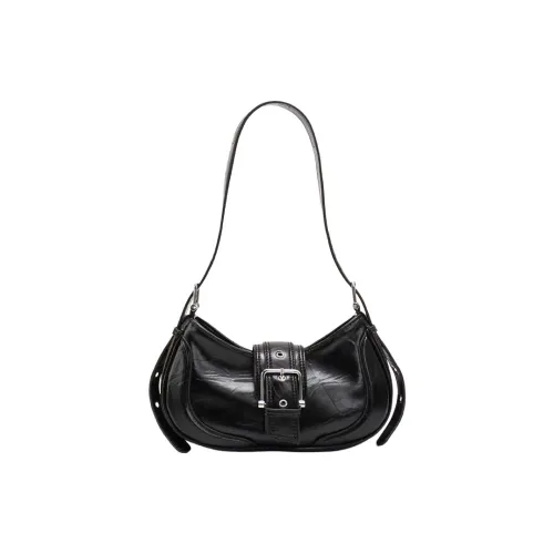 ORANGE BEAN ПУ (полиуретан) Сумка через плечо Стандартная Женская Черная Серебряная