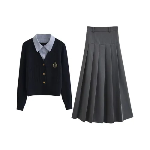 COVT Mock Два предмета Комплект Свитер + Юбка Женские Юбочные Комплекты