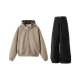 Хаки топ + черные штаны