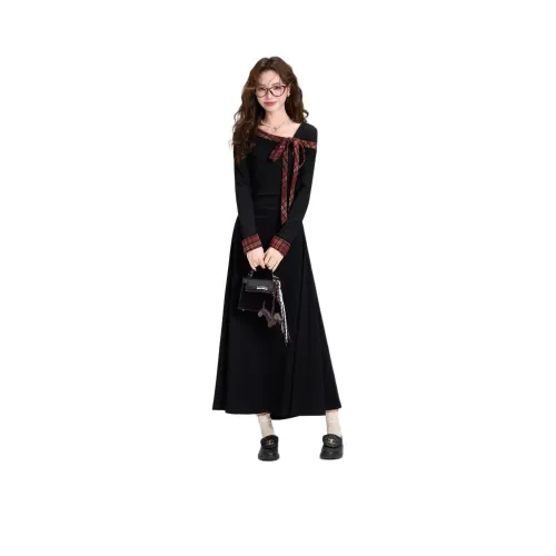 GULIANFEI Длинное платье с длинными рукавами женское