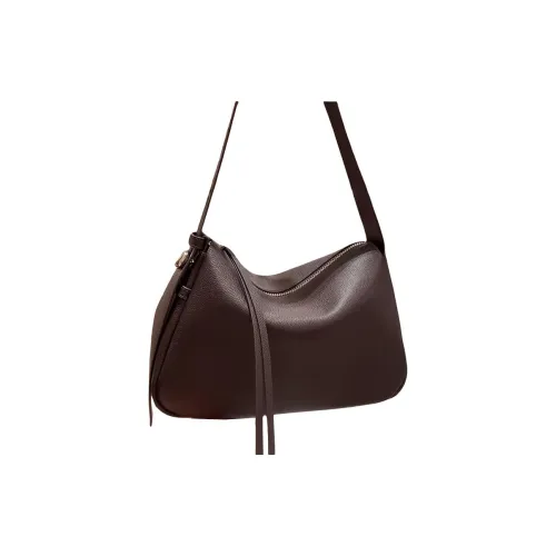 Tory Burch Romy Коровья кожа Сумка через плечо Маленькая Женская Темно-коричневая