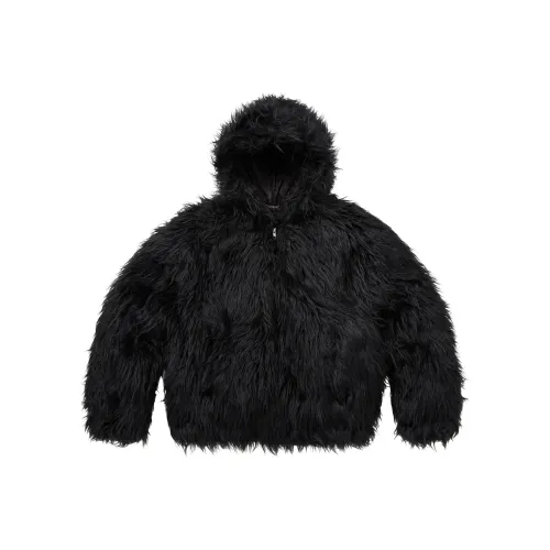 Supreme x Y's by Yohji Yamamoto FW25 WEEK3 Искусственный мех WINDSTOPPER С капюшоном Куртка Унисекс