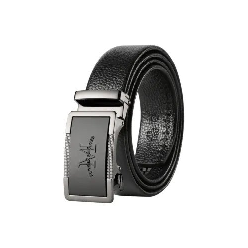 15 MINS Полиуретановая кожа ремни мужской черный 3,5 см