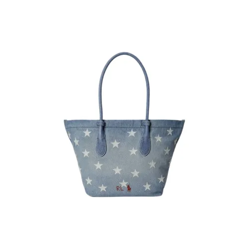 Polo Ralph Lauren Bellport Хлопок Плечевая сумка Средняя Женская Синяя