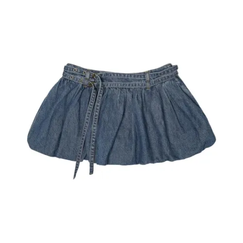 Moromoro Регулируемая пряжка Anti Glare Cowboy Цветочная почка Юбка Джинсовые короткие юбки Женские