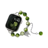 Эластичный шнур-кракелюр, бусина, зеленый, бабочка