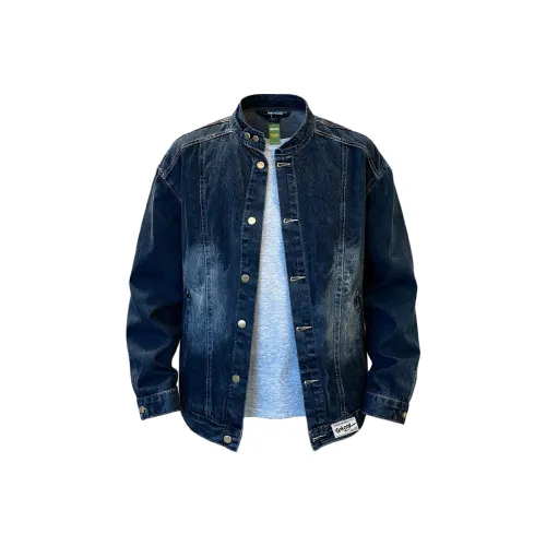 WKOOG Синий Черный Унисекс Джинсовые Куртки