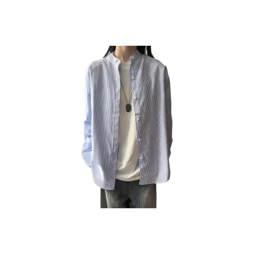 SOUL WORKER Синие Белые Полосатые Унисекс Рубашки