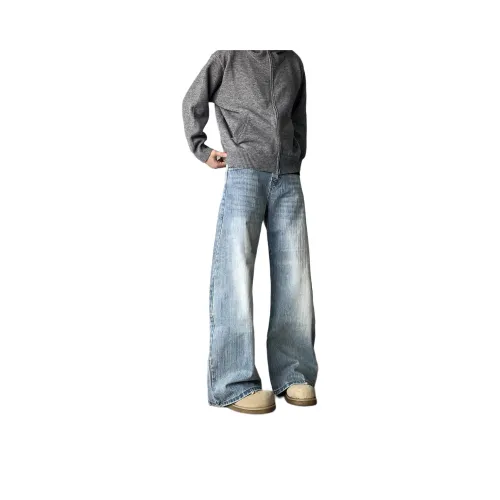 DAFK Светло-синие джинсы с эластичным поясом для мужчин