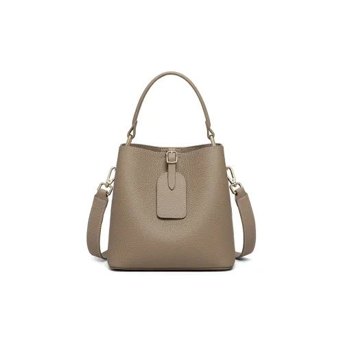 PT'SON Коровья кожа Сумка через плечо Стандартная Женская Слоновой серый