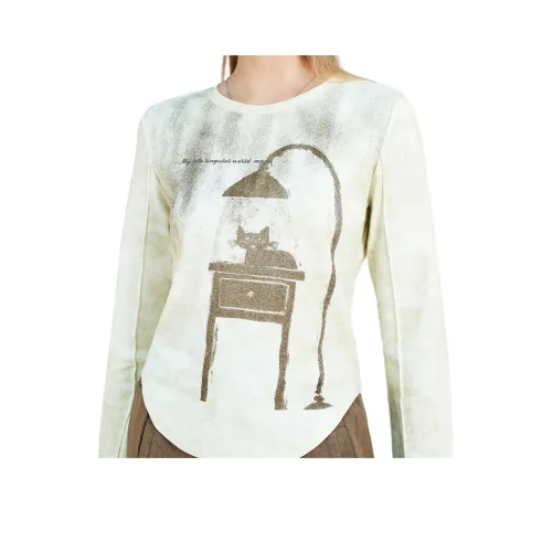 MUGUOGUOMU Осенняя футболка с оборванными плечами женская облегающего кроя