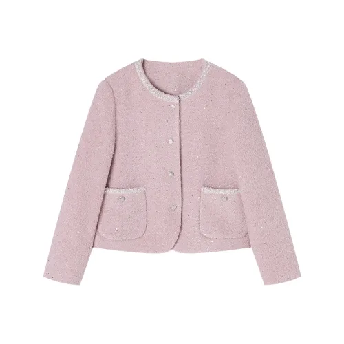 XIANGYING Розовый Женский Короткий Пальто