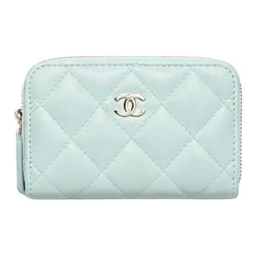 CHANEL Телячья кожа Кошелек Женские Мятно-зеленый