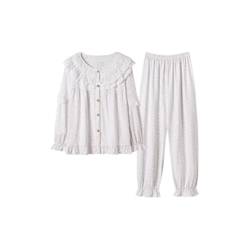 TLXT Принцесса Стиль Бант С принтом Одежда Комплекты Женские Пижамные Наборы