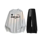 Белый, серый, топсайс, топ + черные штаны