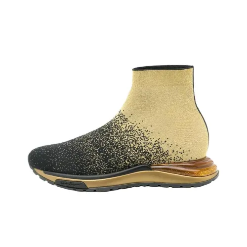 Ferragamo Низкий топ Повседневная обувь Женская Черное Золото