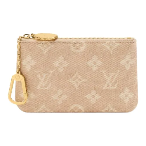 LOUIS VUITTON Grace Coddington Коллаборация Catogram Kitten Покрытый холст Монетница Маленький Женский Бежевый