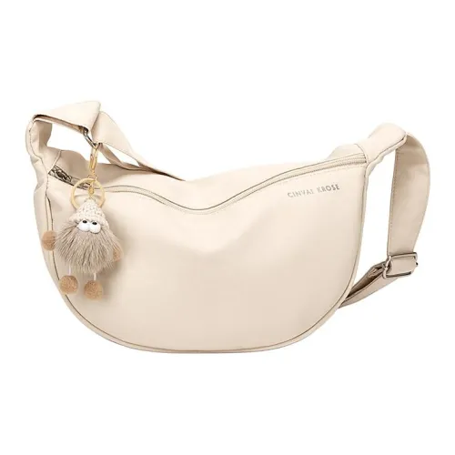 CinvaiKrose Ткань Сумка через плечо Маленькая Женская Экрю Черный Бордовый