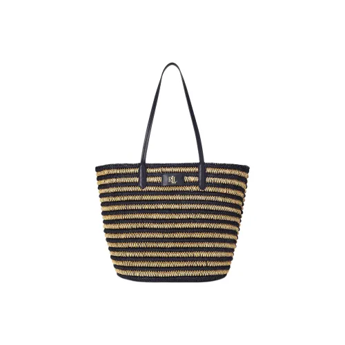 LAUREN RALPH LAUREN Плетеная сумка-тоут из соломы сумка для покупок сумка через плечо большая женская естественный цвет и темно-синий